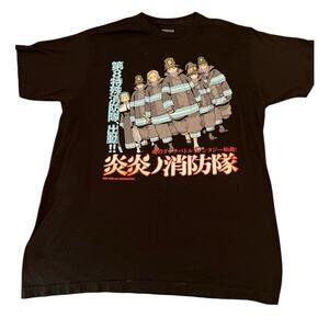 Fire Force Series Anime Black T-shirt Size Large